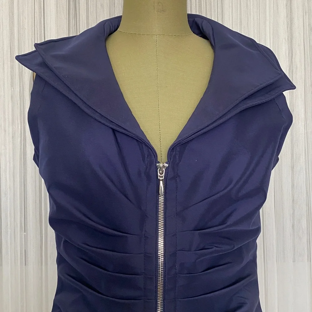 Joseph Ribkoff Navy Sleeveless Zip-Up Midi Dress Size 10 - Picture 8 of 16